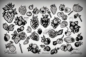 Strawberry, Wine tattoo idea