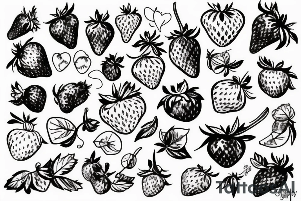 Strawberry, Wine tattoo idea