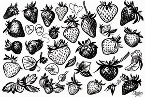 Strawberry, Wine tattoo idea