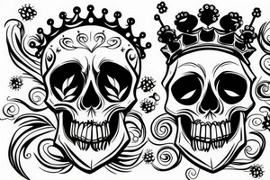Skull with crown tattoo idea