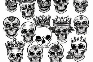 Skull with crown tattoo idea