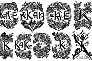 “Kane” written in elvish with a floral design tattoo idea