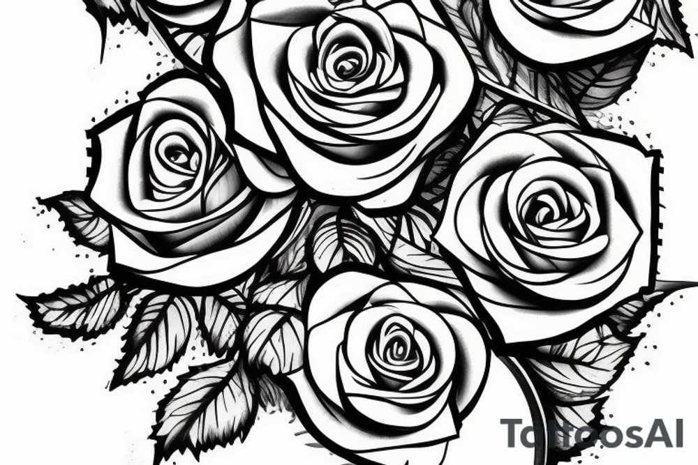 A dagger with a vine twisting around it. A rose is at the end of the vine tattoo idea