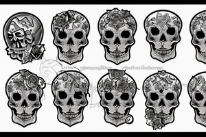 A skull suffering from depression tattoo idea