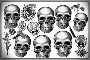 A skull suffering from depression tattoo idea