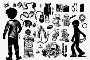 a lonely boy walking down a street
at night tattoo idea