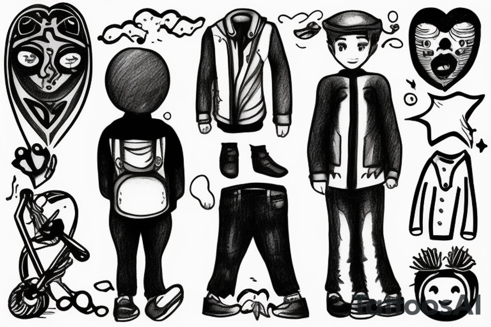 a lonely boy walking down a street
at night tattoo idea