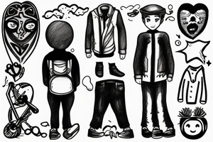 a lonely boy walking down a street
at night tattoo idea