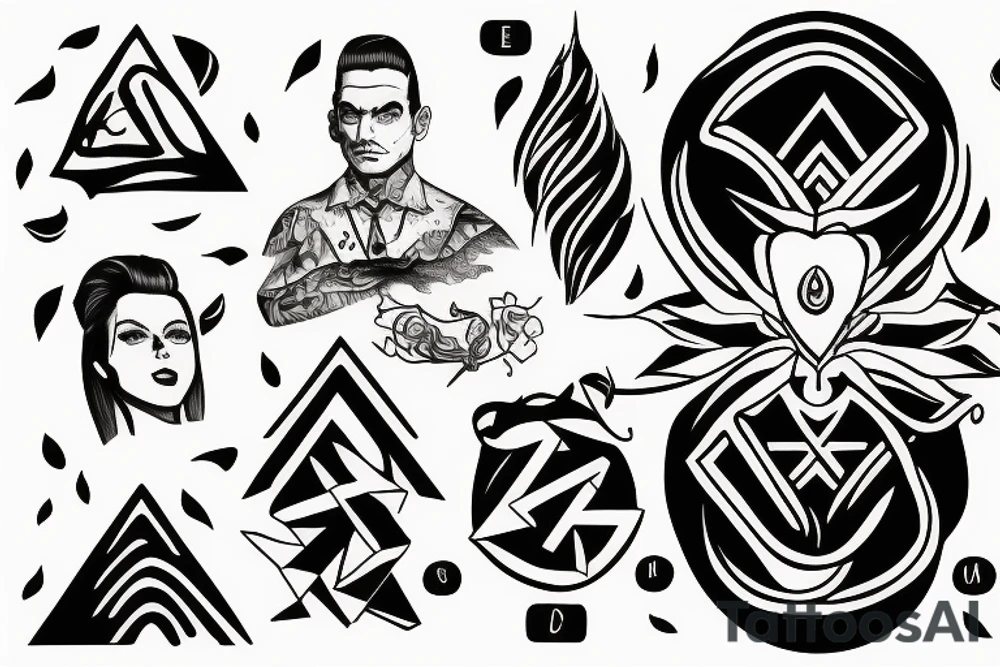 Twin peaks characters and symbols tattoo idea