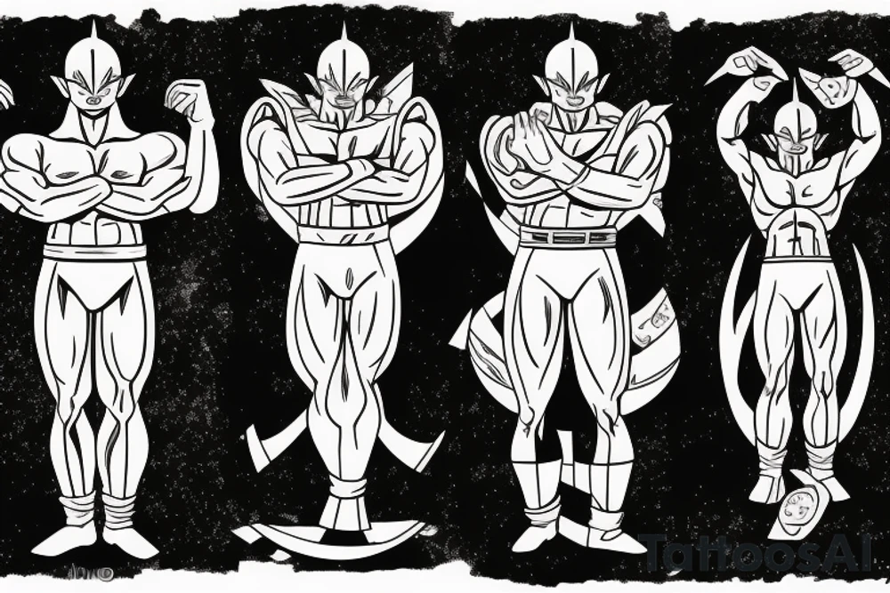 Frieza, cell and majin buu tattoo idea