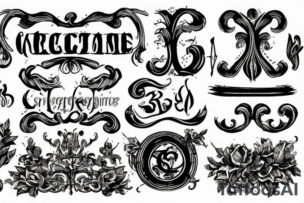 bold text written in old medieval typeface tattoo idea