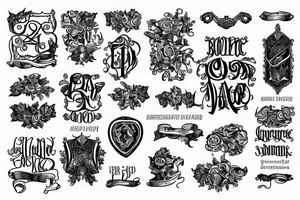 bold text written in old medieval typeface tattoo idea