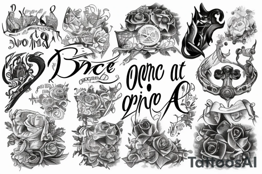 Once upon a time written in old English font tattoo idea