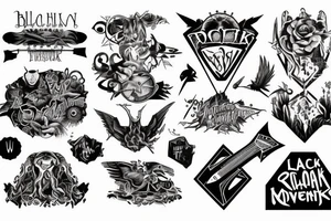 rock music, adventure, epic, original tattoo idea