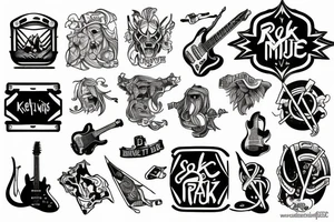 simple ,rock music, adventure, epic, 
kyle tattoo idea