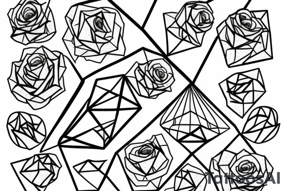 Impossible geometric figure with rose pattern inside tattoo idea Impossible geometric figure with rose pattern inside tattoo idea