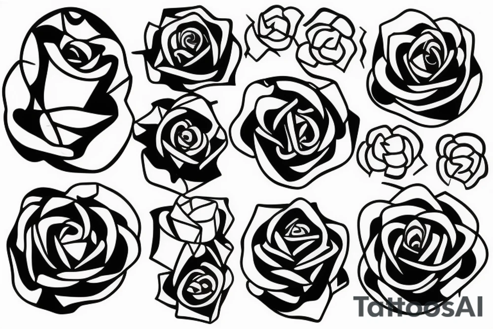 Impossible geometric figure with rose pattern inside tattoo idea Impossible geometric figure with rose pattern inside tattoo idea