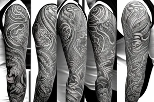 full sleeve with shiva tattoo idea