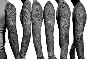 full sleeve with shiva tattoo idea