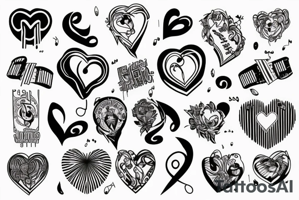 Heartbeat music tattoo idea