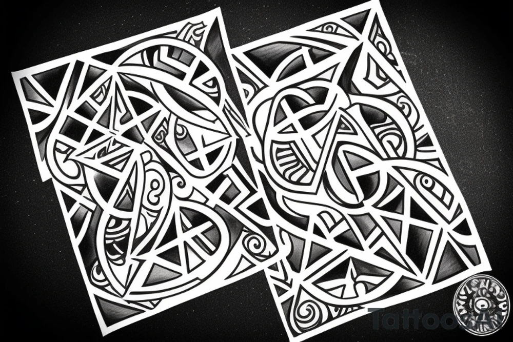 Delta shaped puzzle piece with matching hole behind it. tattoo idea