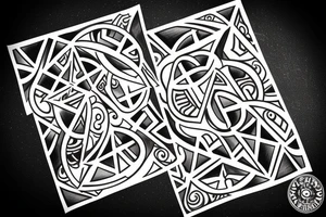 Delta shaped puzzle piece with matching hole behind it. tattoo idea
