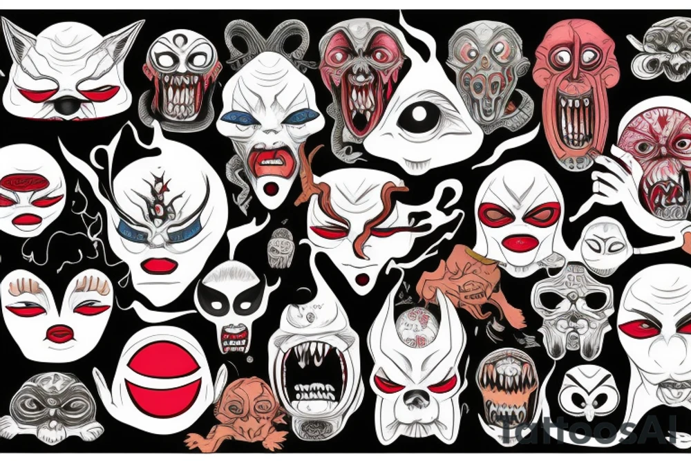 oni  with fears eyes tattoo idea