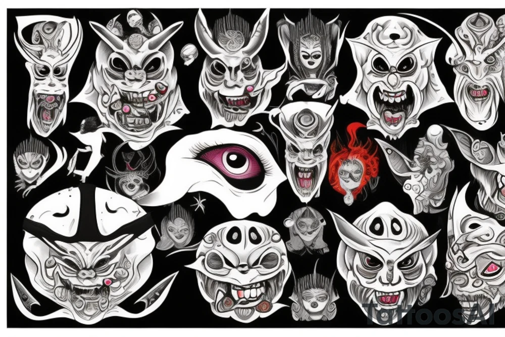 oni  with fears eyes tattoo idea