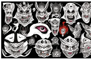 oni  with fears eyes tattoo idea