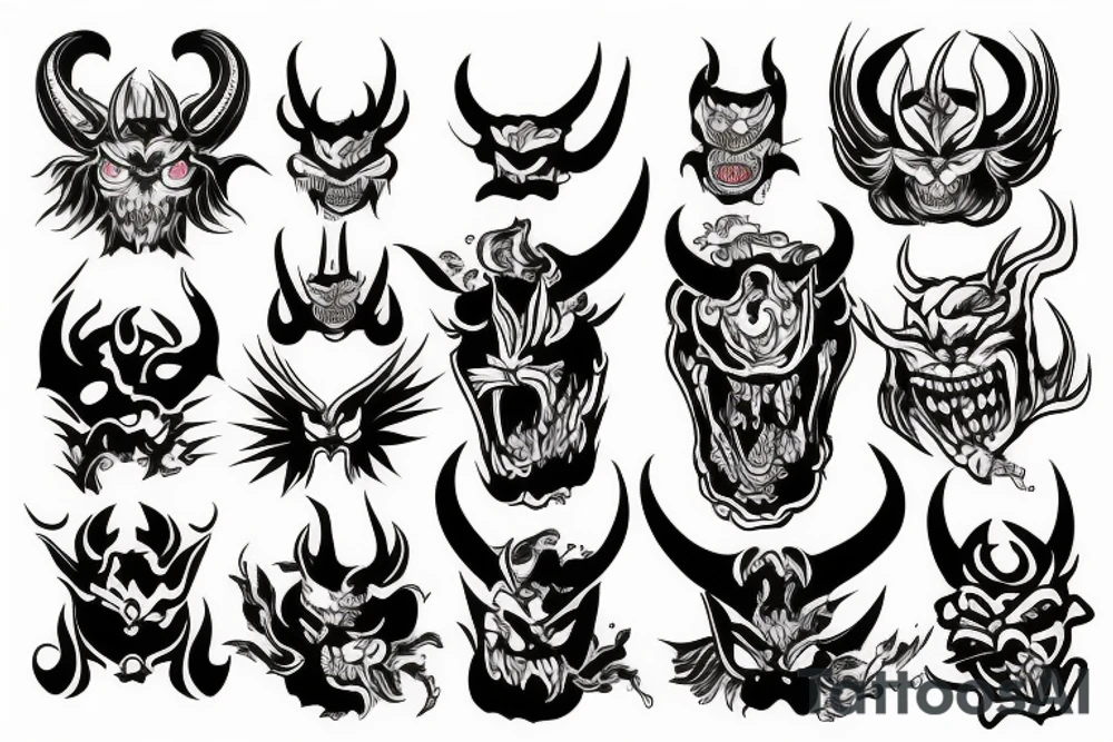 Japanese devil tattoo idea