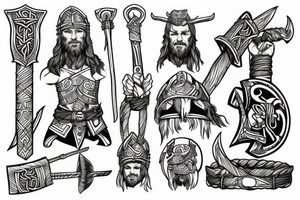 viking warrior with thor's hammer tattoo idea