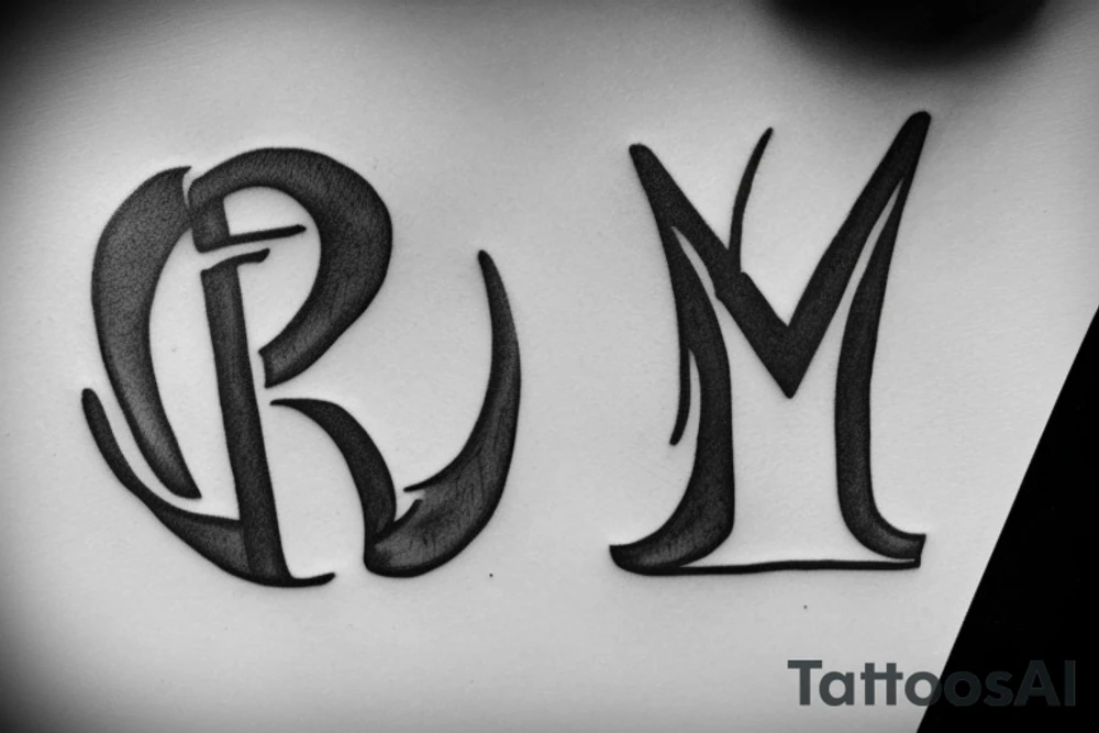 I want tattoo of alphabet M and G. tattoo idea