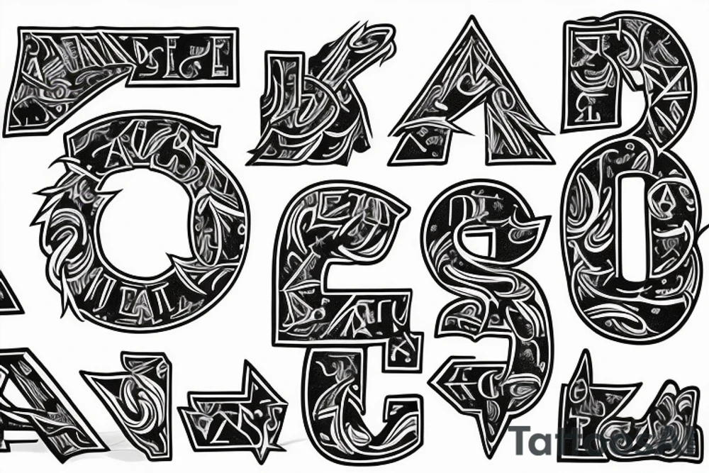 Make MG alphabet tattoo tattoo idea