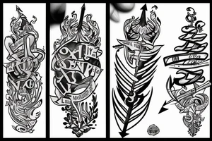 My sons name Benício with an arrow and his date of birth tattoo idea