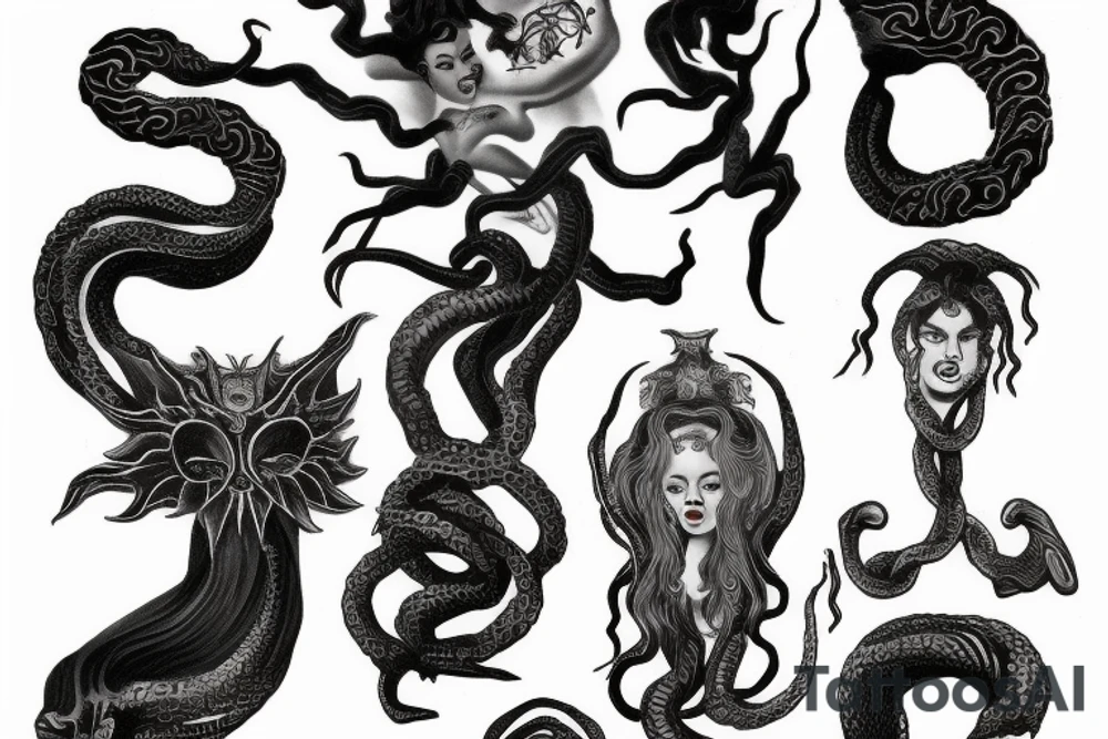Medusa killing Perseus tattoo idea