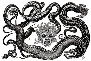 Medusa killing Perseus tattoo idea