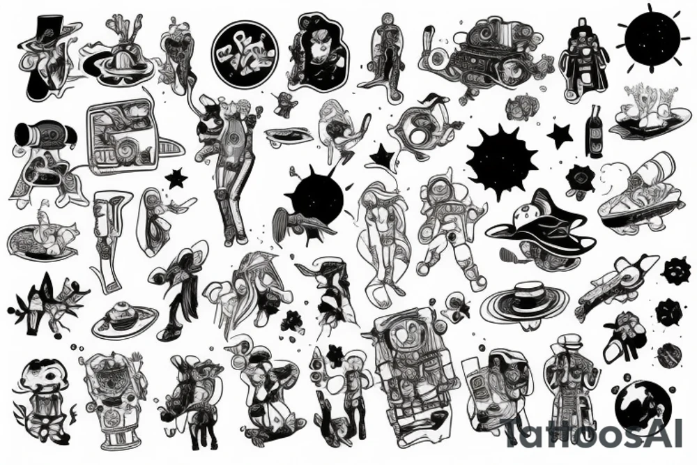space cowboy tattoo idea