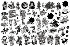 space cowboy tattoo idea