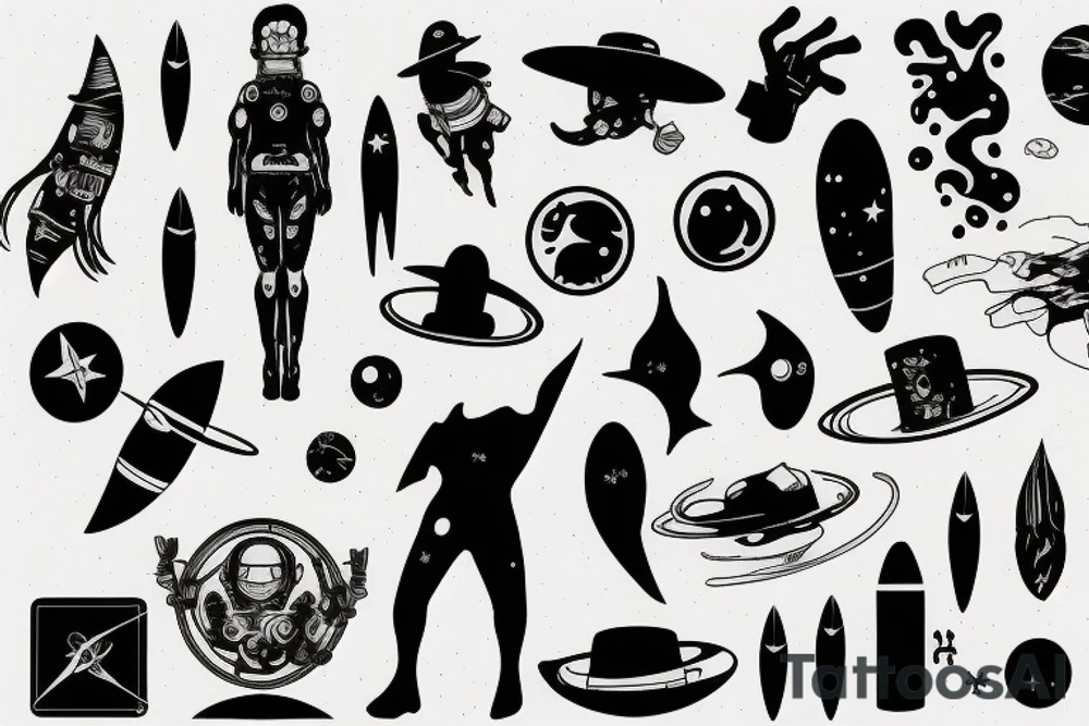 space cowboy tattoo idea