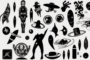 space cowboy tattoo idea
