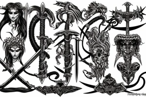 Medusa warrior sword tattoo idea