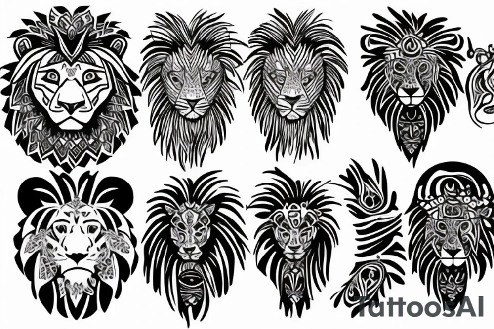 Tribal lion tattoo idea