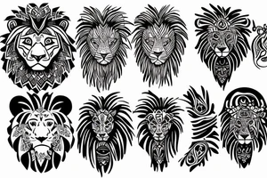 Tribal lion tattoo idea