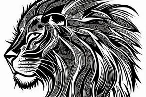lion with blue eyes an a watch tattoo idea