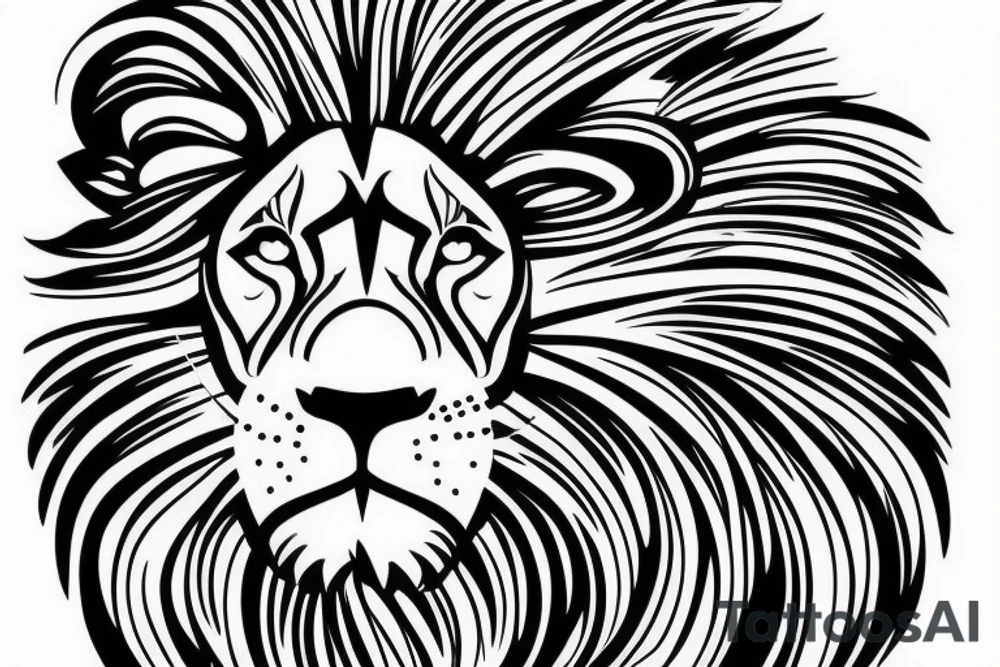lion with blue eyes an a watch tattoo idea