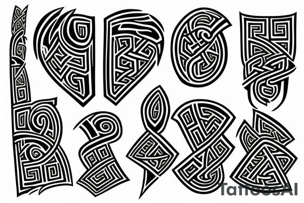 Full left sem in viking runes tattoo idea
