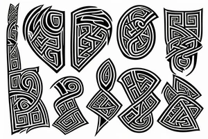 Full left sem in viking runes tattoo idea