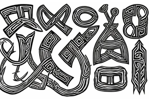Full left sem in viking runes tattoo idea