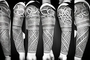 Full left arm in viking tattoo idea