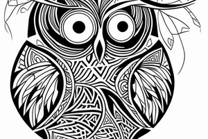An owl facing towards me tattoo idea